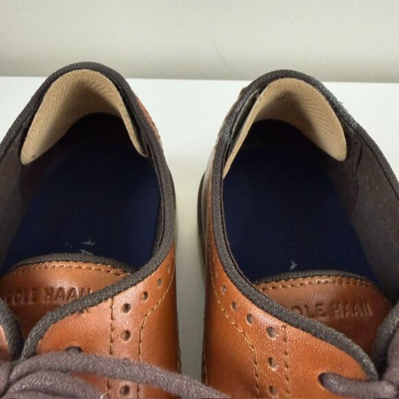 Cole Haan Men\'s Go-To Wing Tip Oxford Shoes in British Tan Size 9.5